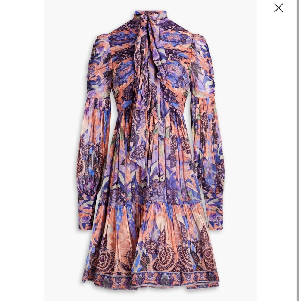 Zimmermann Purple and Orange Long Sleeve Dress